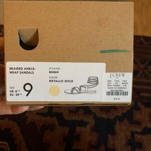 new in box jcrew braided soft gold gladiator sandals